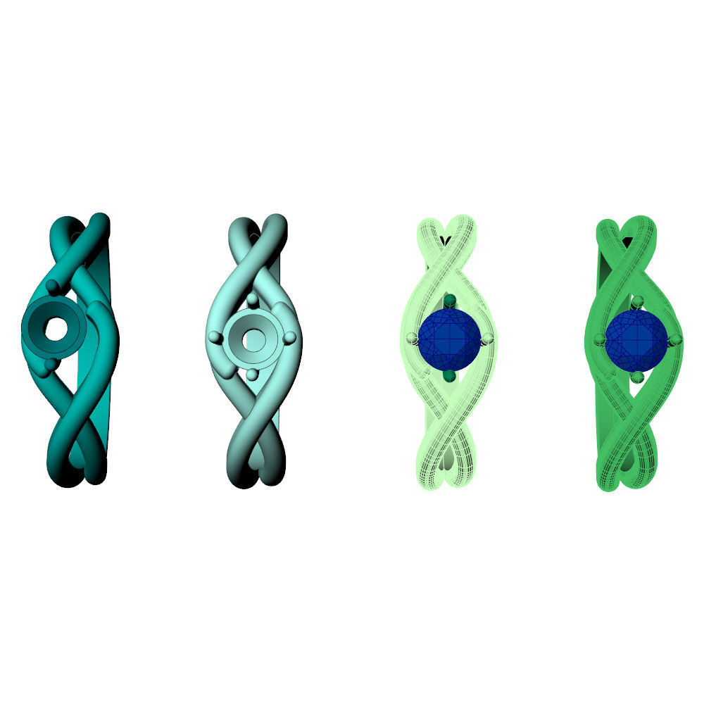 Twisted Knot Ring 30pt 3D print model_10