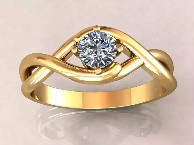 Twisted Knot Ring 30pt 3D print model