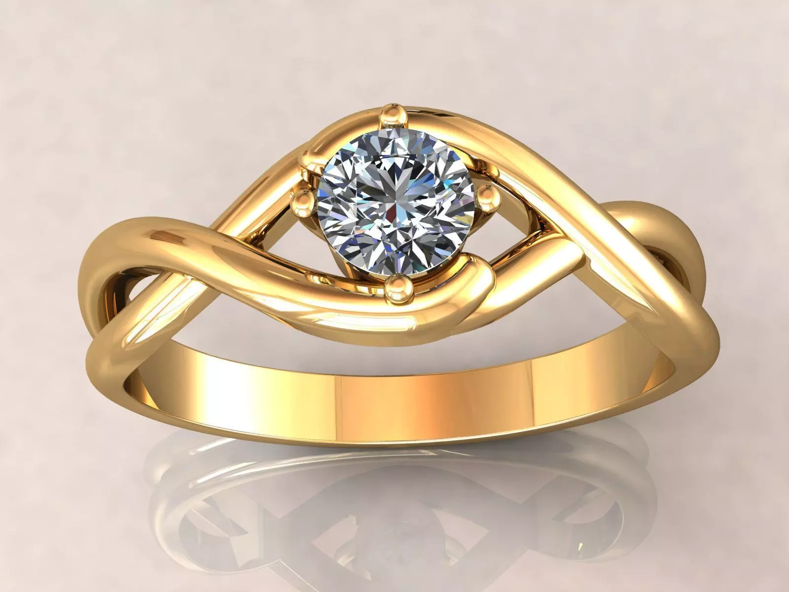 Twisted Knot Ring 30pt 3D print model_0