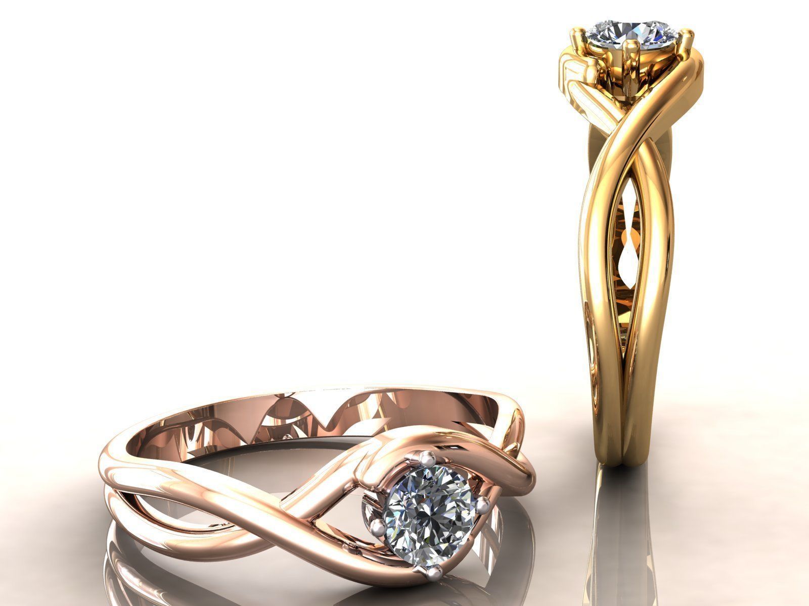 Twisted Knot Ring 30pt 3D print model_4