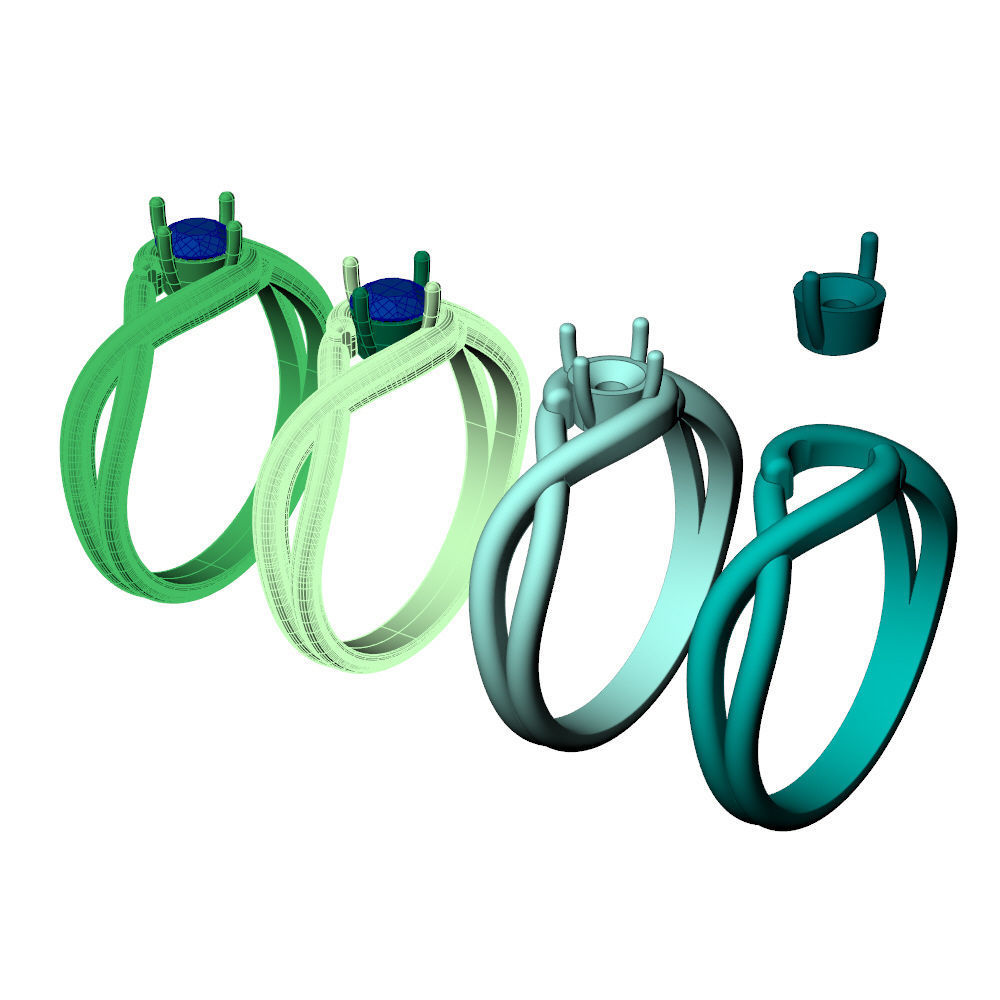 Twisted Knot Ring 30pt 3D print model_14