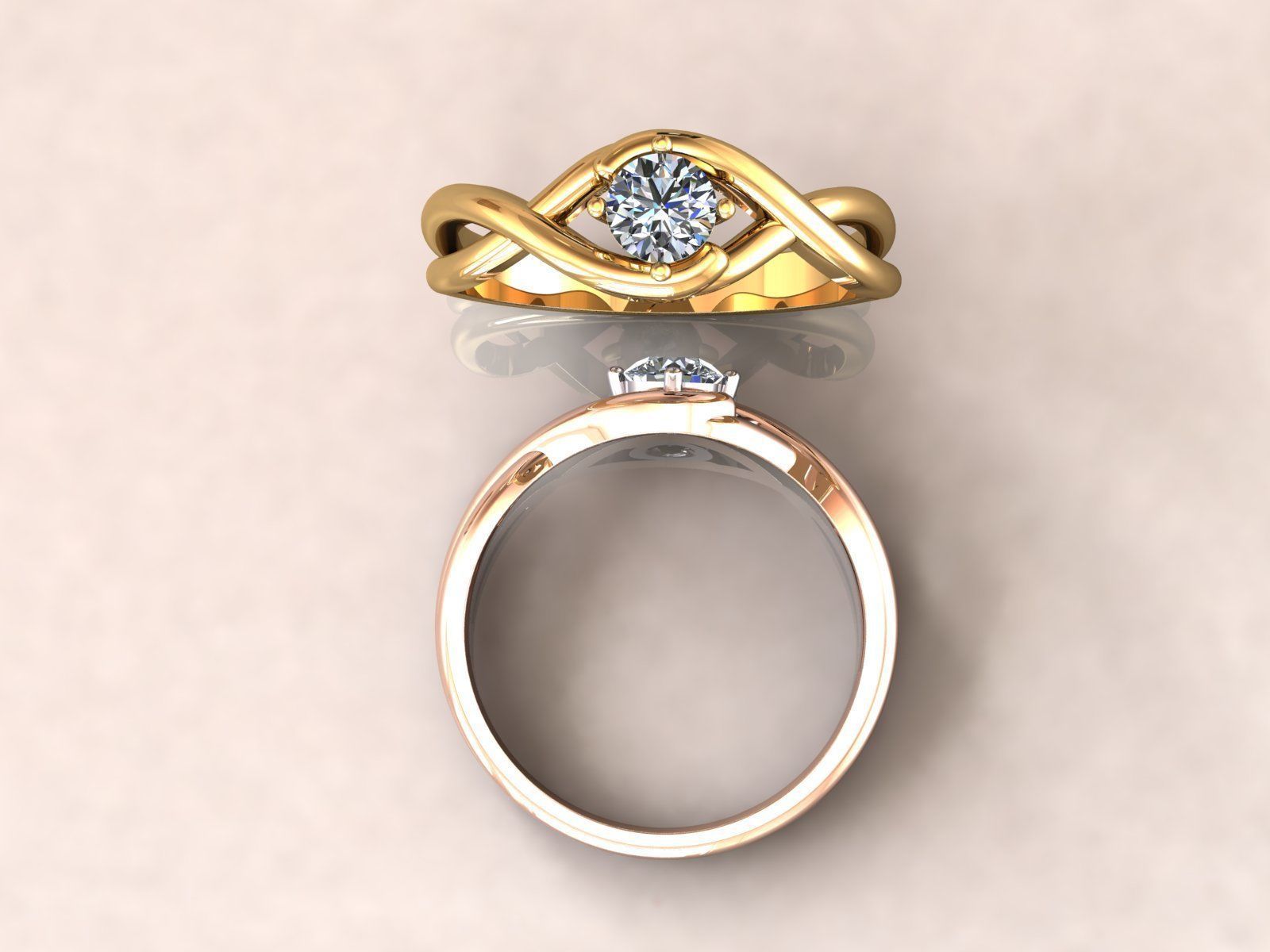 Twisted Knot Ring 30pt 3D print model_5