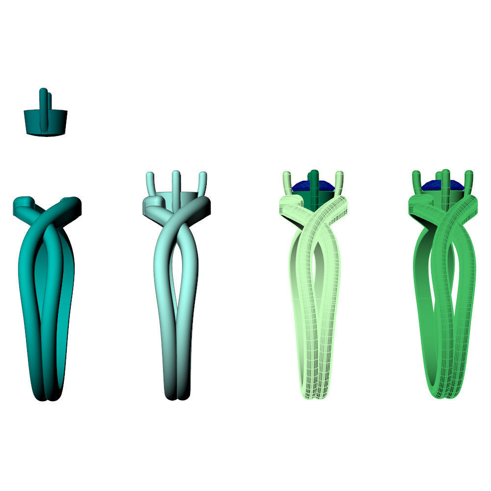 Twisted Knot Ring 30pt 3D print model_11