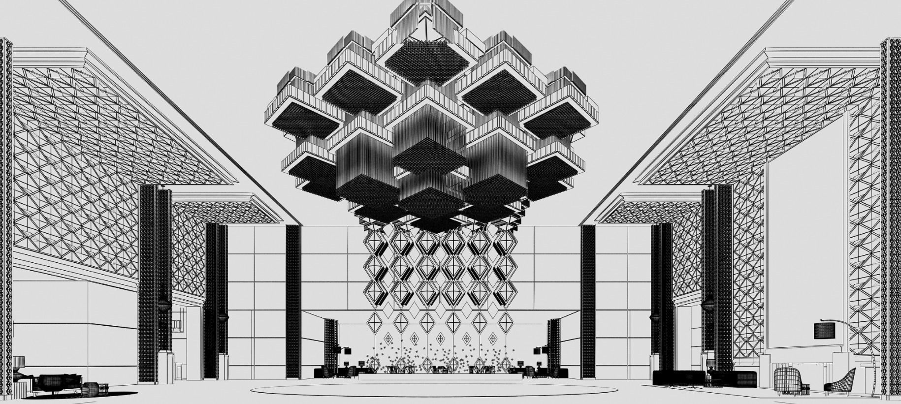 Hotel Lobby  3D model_1