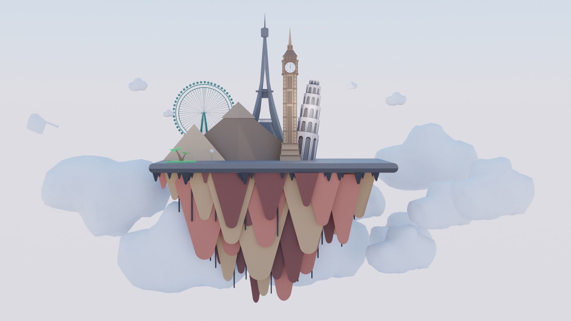 3D Landmark Around The World 3D model_1