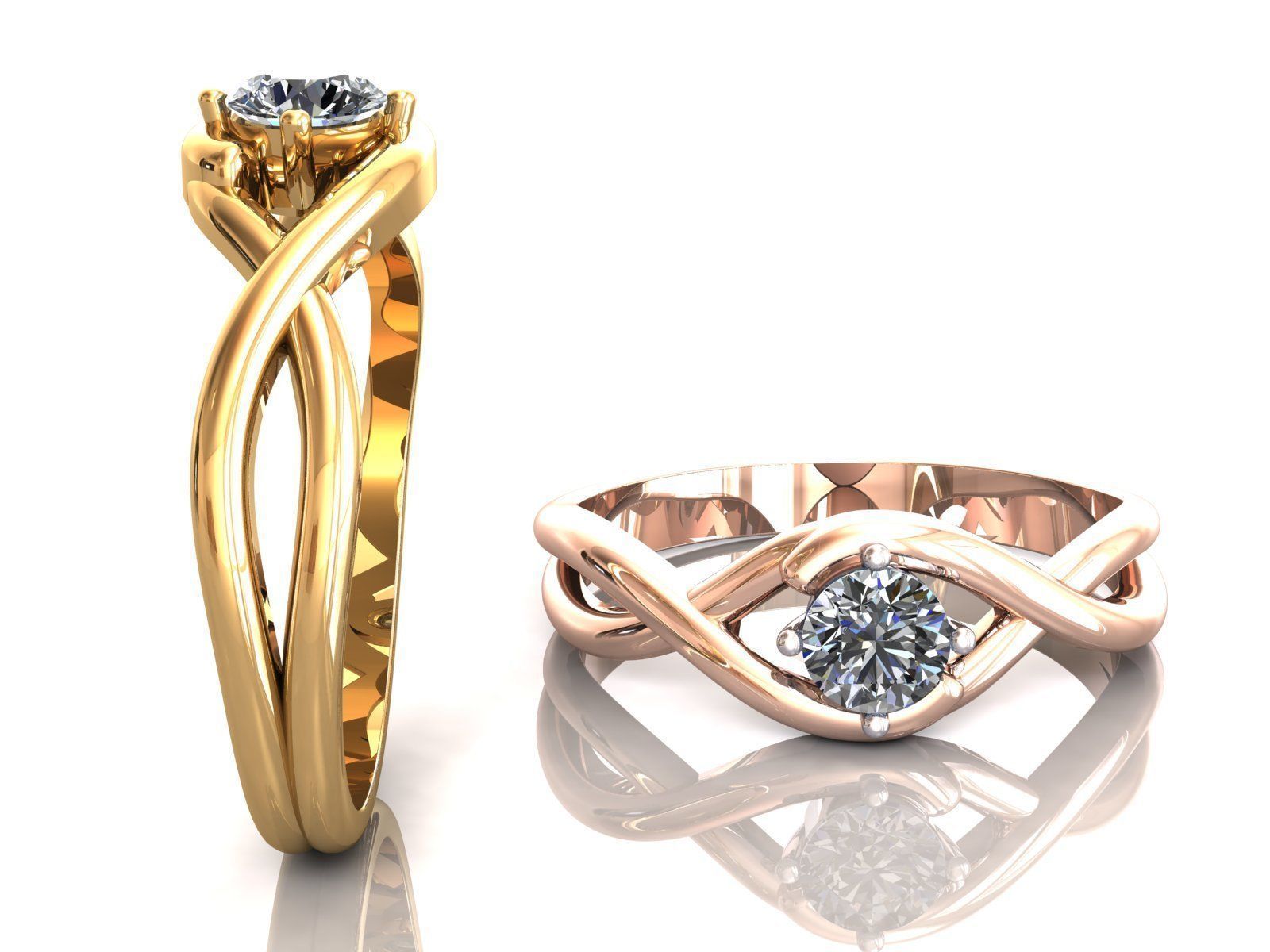 Twisted knot Infinity ring  3D Model Collection_5