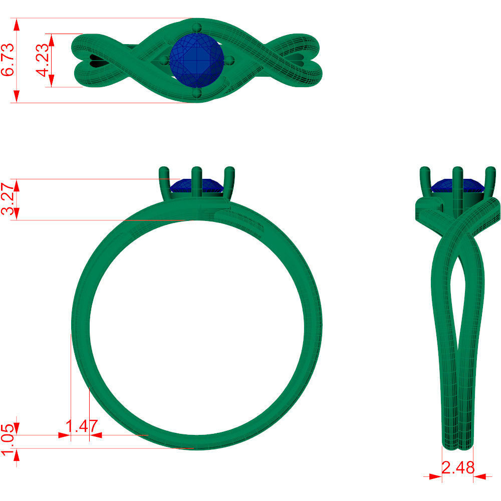 Twisted knot Infinity ring  3D Model Collection_13