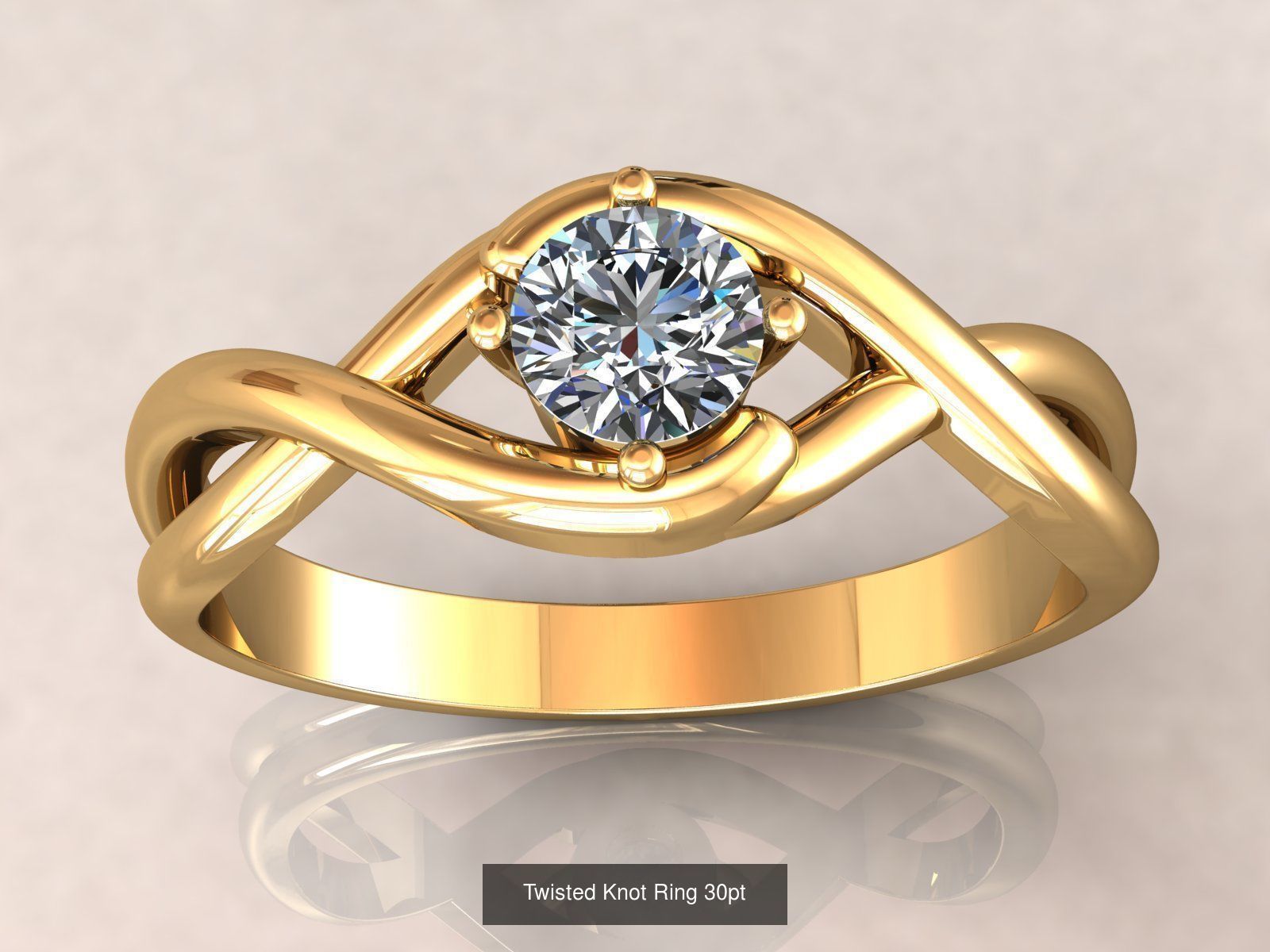 Twisted knot Infinity ring  3D Model Collection_4