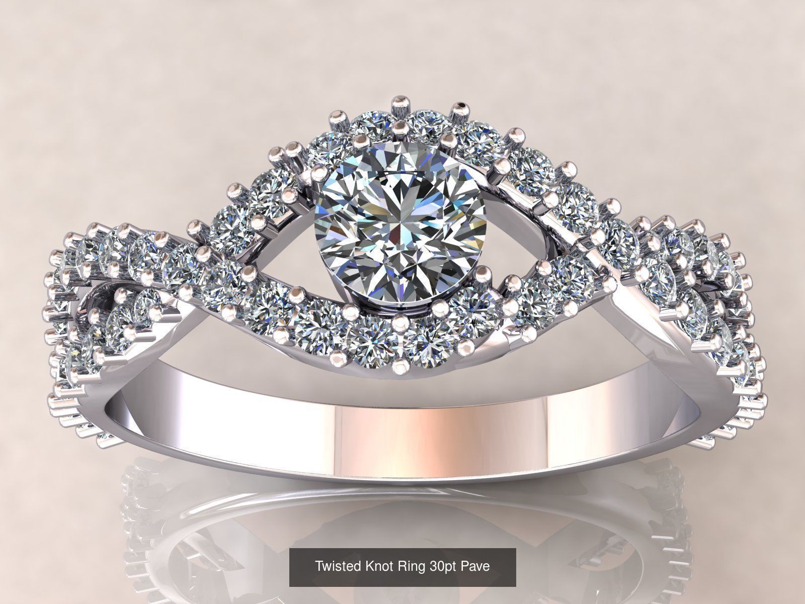 Twisted knot Infinity ring  3D Model Collection_3