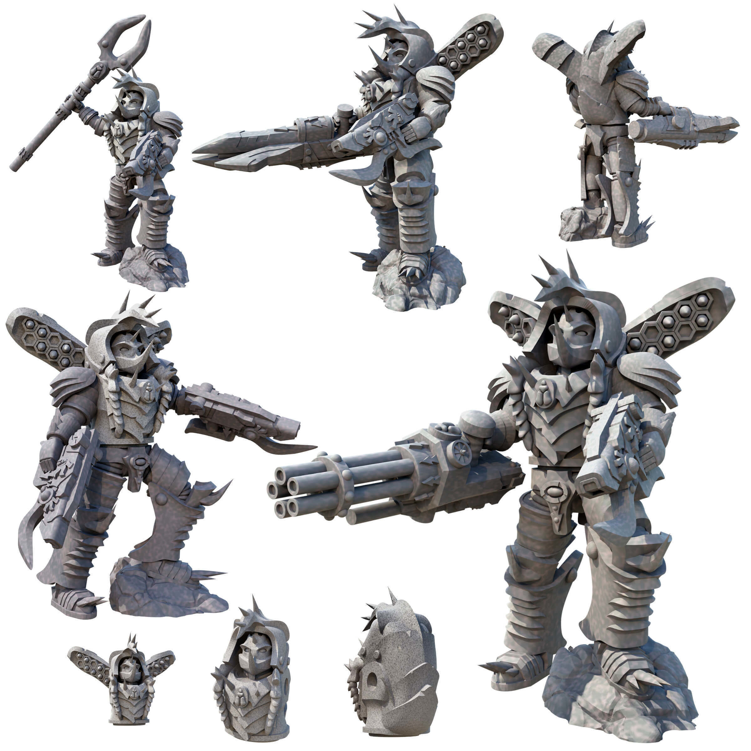 Beetle Occult Terminators With Varied Weapon Options And Poses 3D print model_20