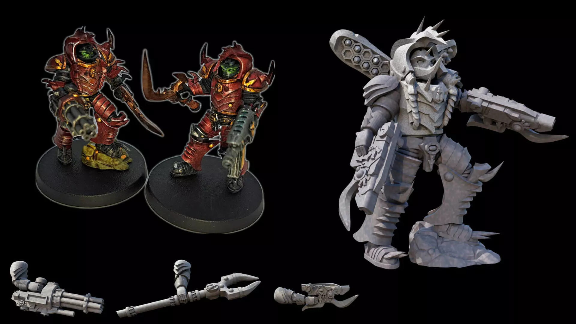 Beetle Occult Terminators With Varied Weapon Options And Poses 3D print model_0