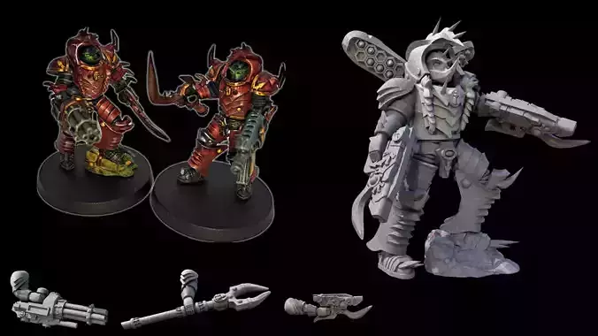 Beetle Occult Terminators With Varied Weapon Options And Poses 3D print model