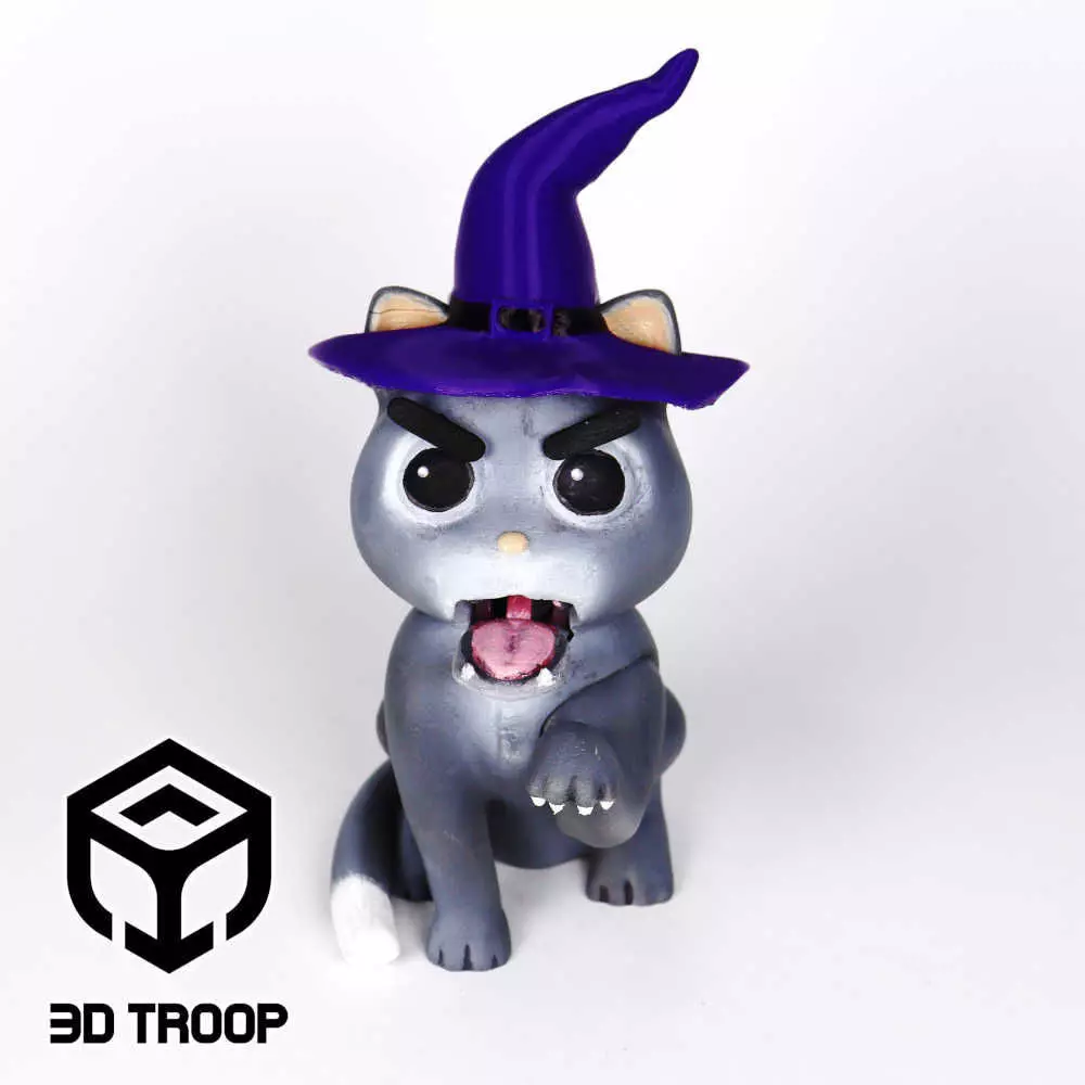 HALLOWEEN LOVELY ANGRY CAT - HAT Free 3D print model
