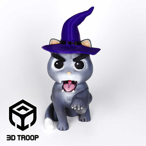 HALLOWEEN LOVELY ANGRY CAT - HAT Free 3D print model