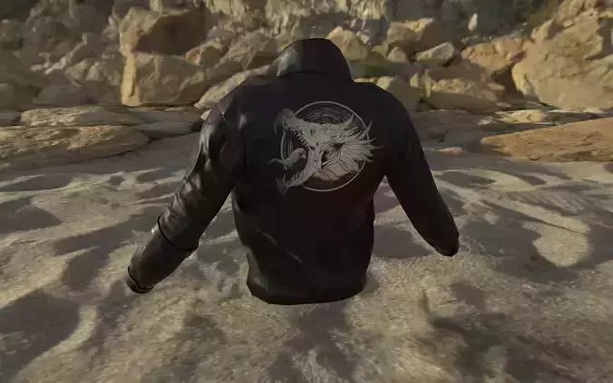 Bomber jacket cyberpunk Low-poly 3D model