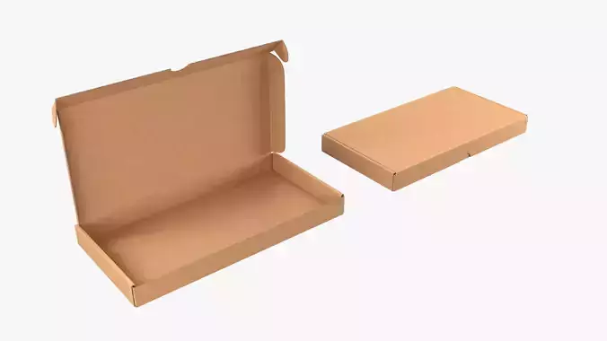 Cardboard Paper Box Package Low-poly 3D model
