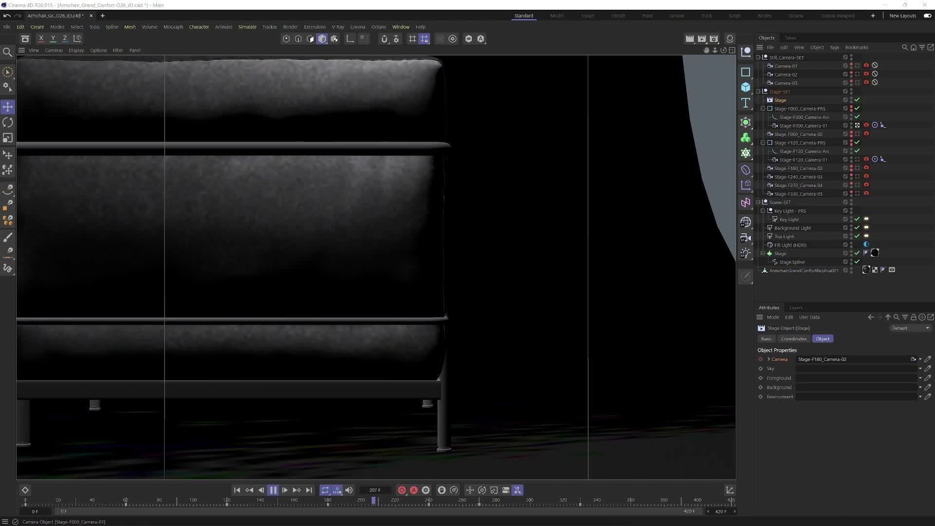 ANIMATION - Armchair Grand Confort 3D model_4