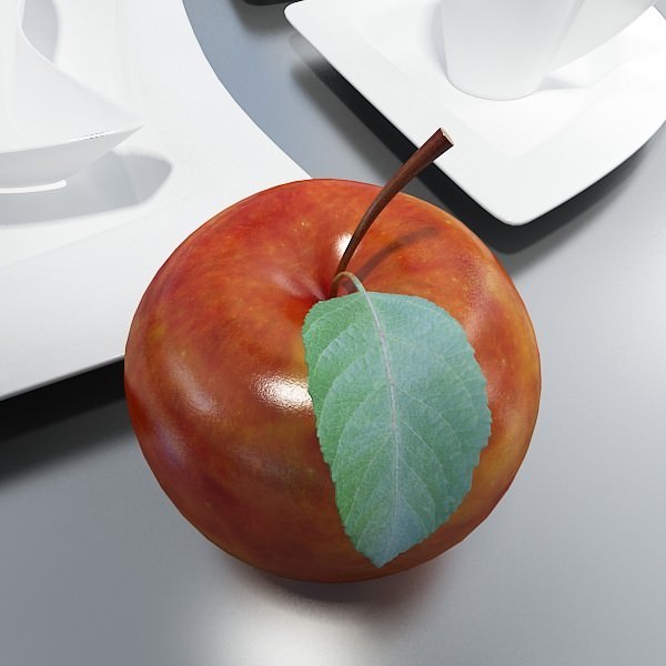 Red Apple High Detail 3D model_2