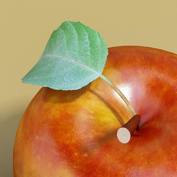 Red Apple High Detail 3D model_7