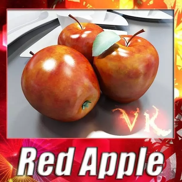 Red Apple High Detail 3D model_0