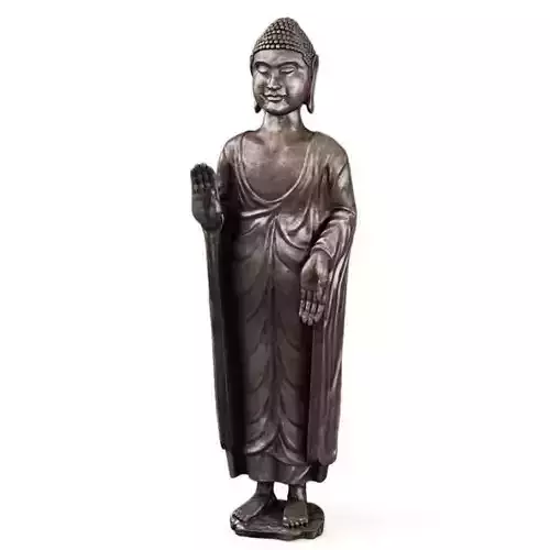 Silver Statue Of A Oriental Woman 3D model