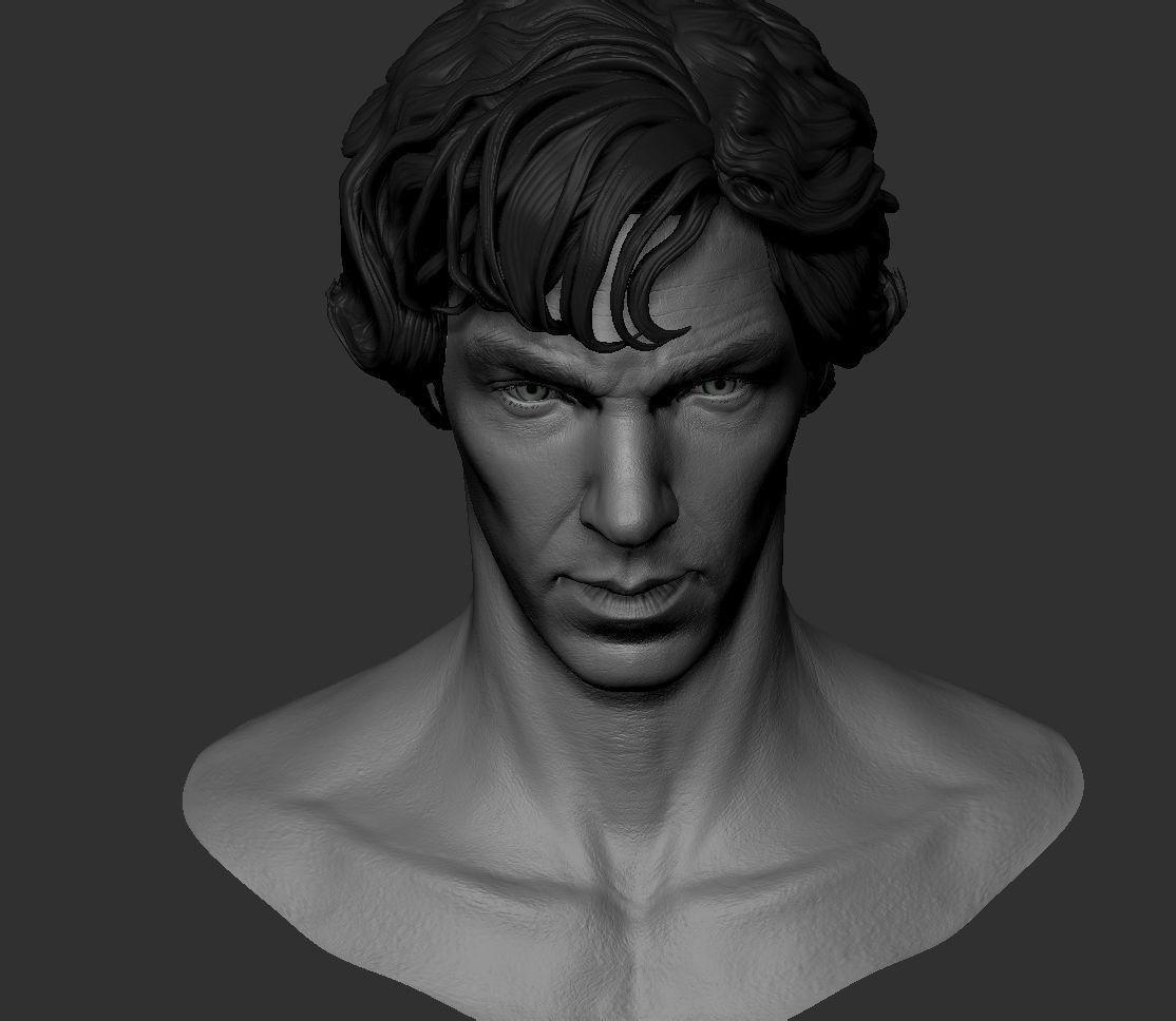 Sherlock Head Low-poly 3D model_4