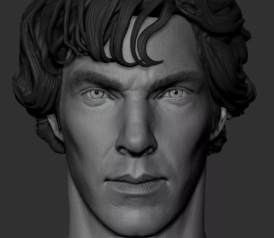Sherlock Head Low-poly 3D model_0