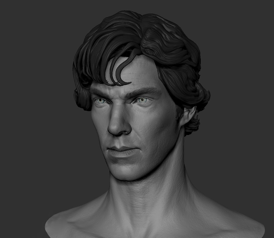 Sherlock Head Low-poly 3D model_3