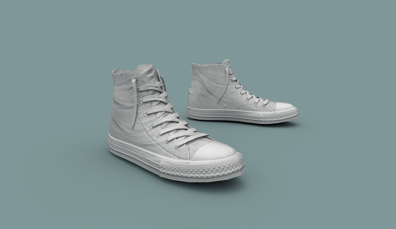 Sneakers chuck taylor all star high top Low-poly 3D model_2