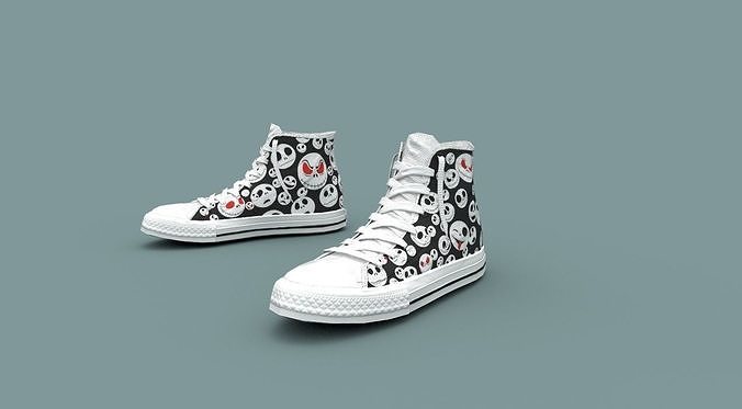Sneakers chuck taylor all star high top Low-poly 3D model