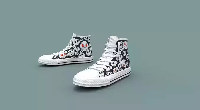 Sneakers chuck taylor all star high top Low-poly 3D model