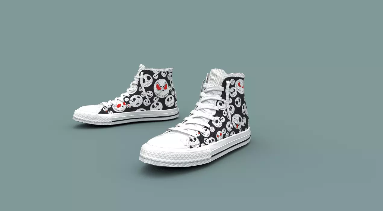 Sneakers chuck taylor all star high top Low-poly 3D model_0