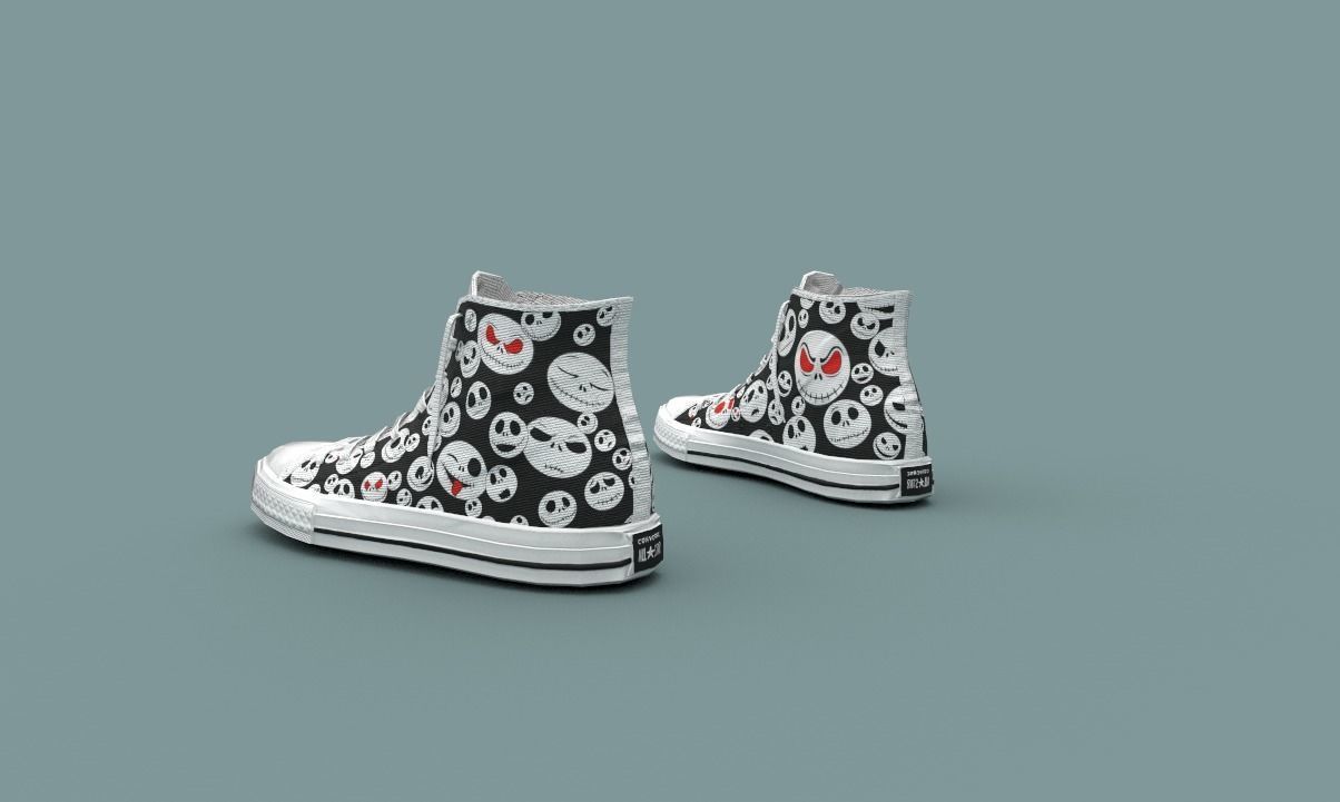 Sneakers chuck taylor all star high top Low-poly 3D model_1