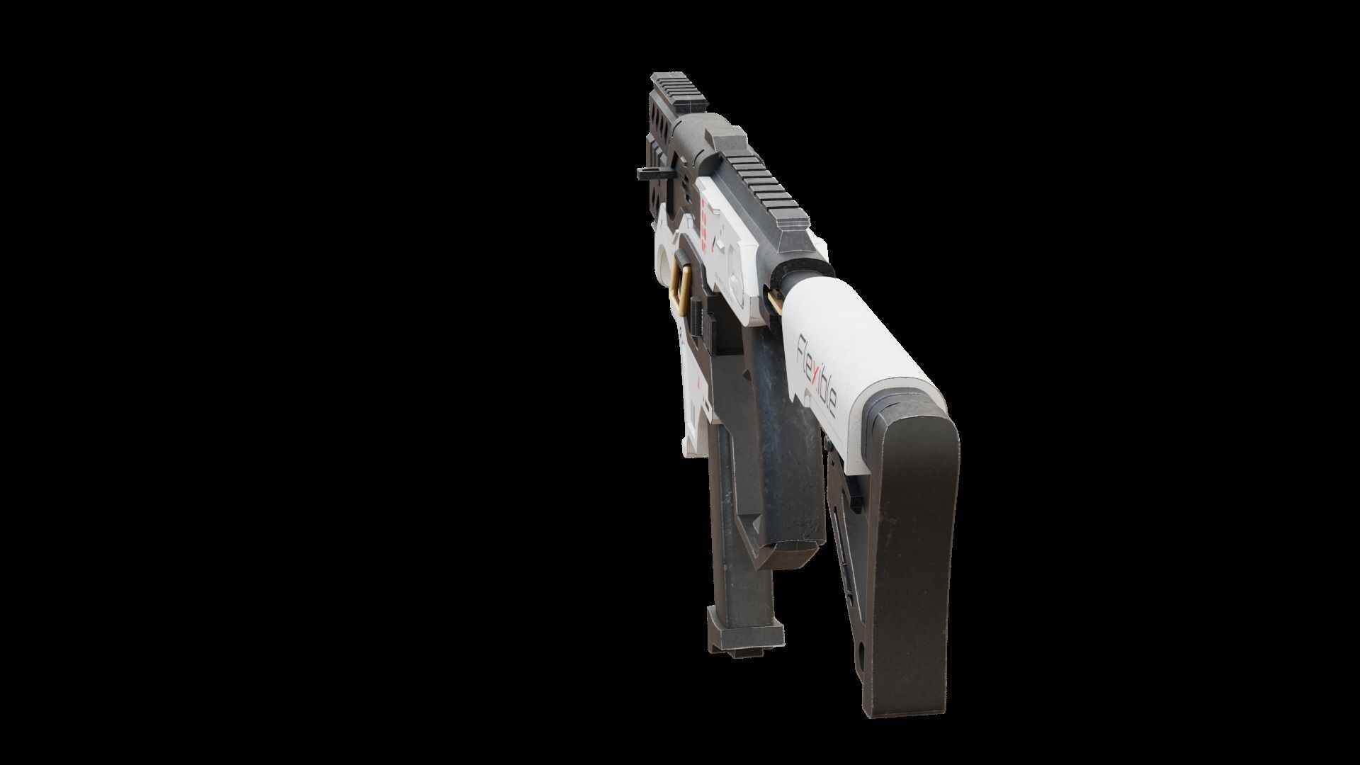 Futuristic SMG Low-poly 3D model_4