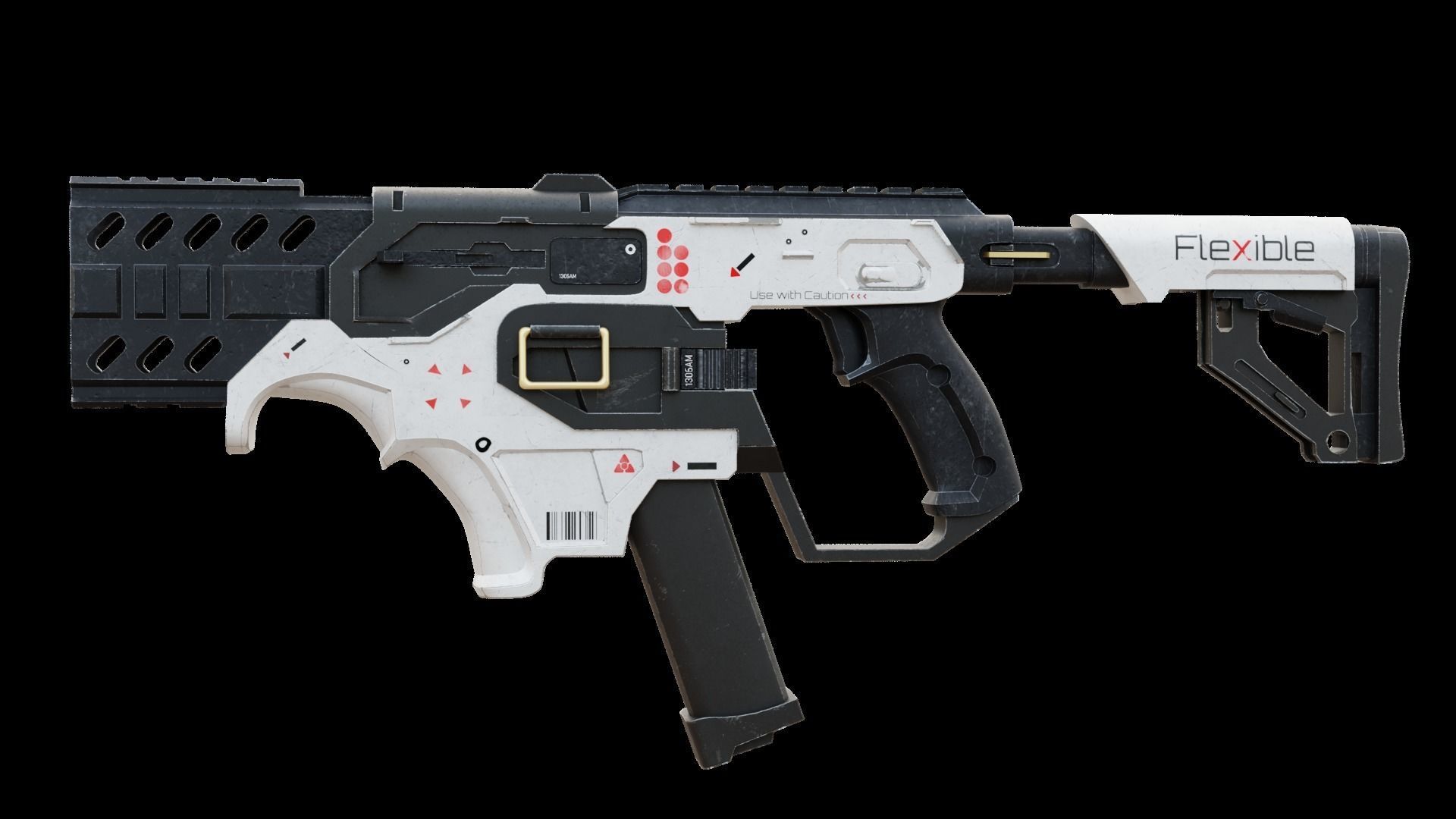 Futuristic SMG Low-poly 3D model_1