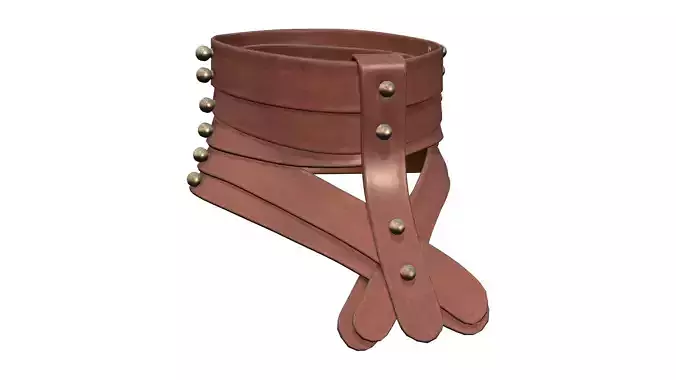 Wide Brown Leather High Neck Necklace