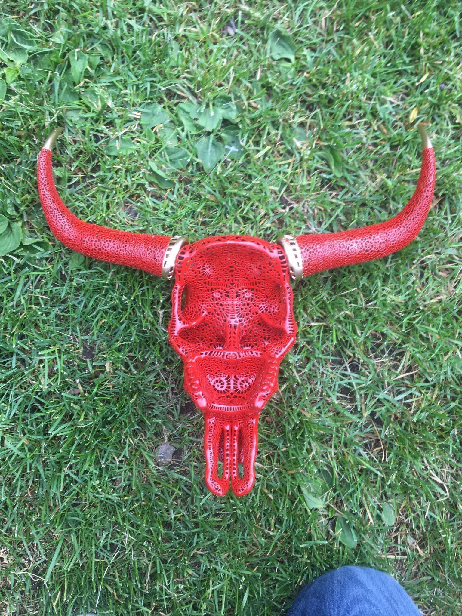 Filigree Bull Skull 3D print model_6