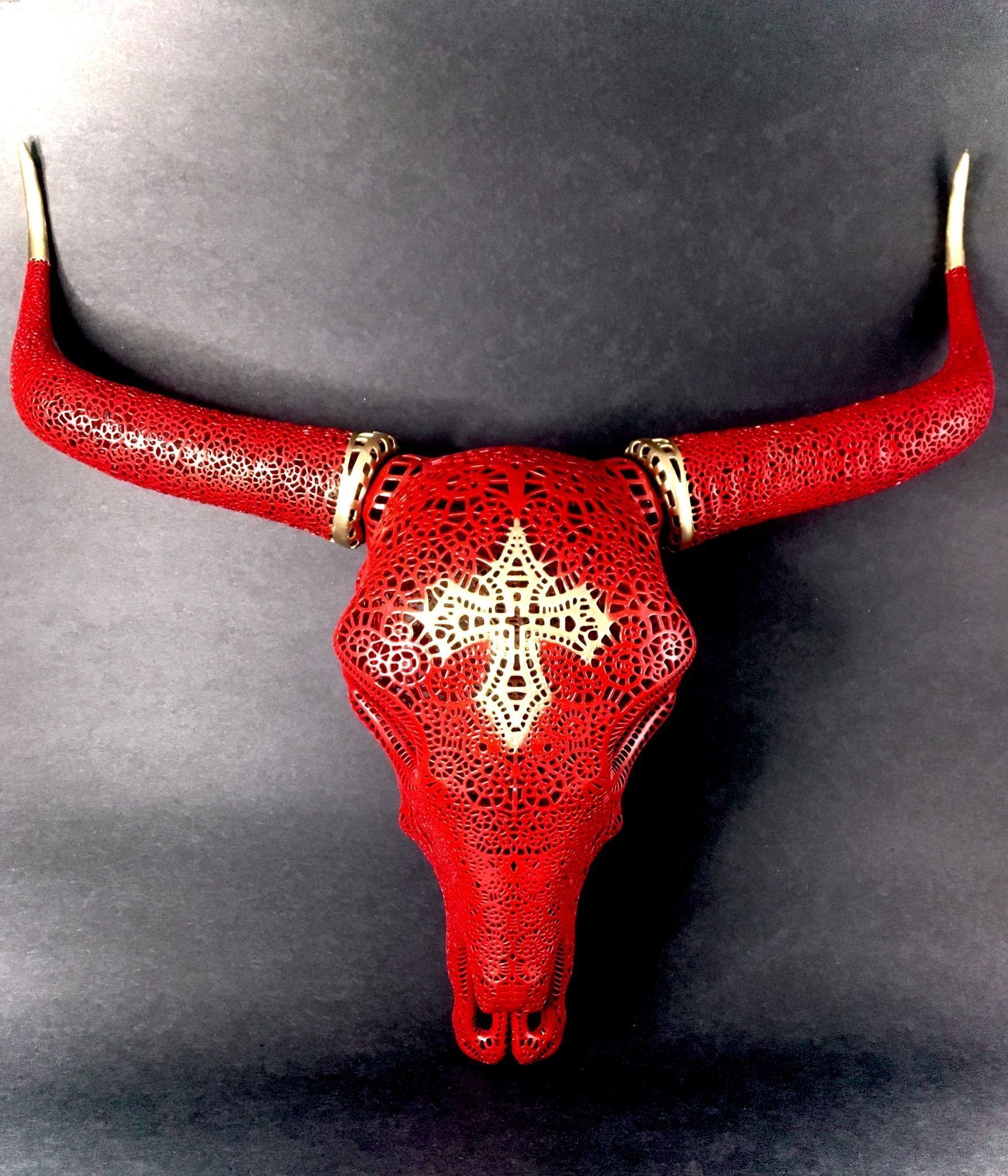 Filigree Bull Skull 3D print model_4