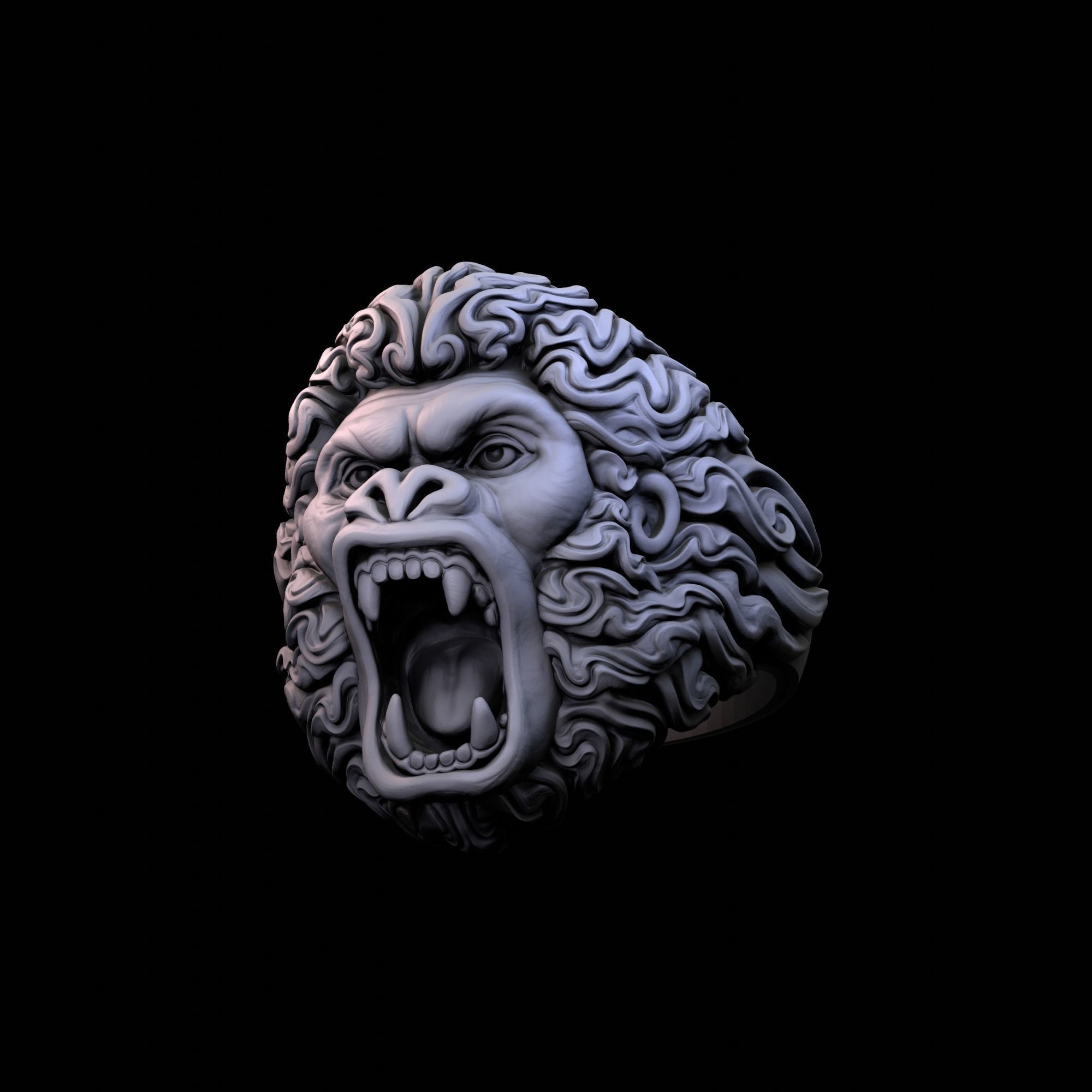Ring Gorilla 3D print model_3