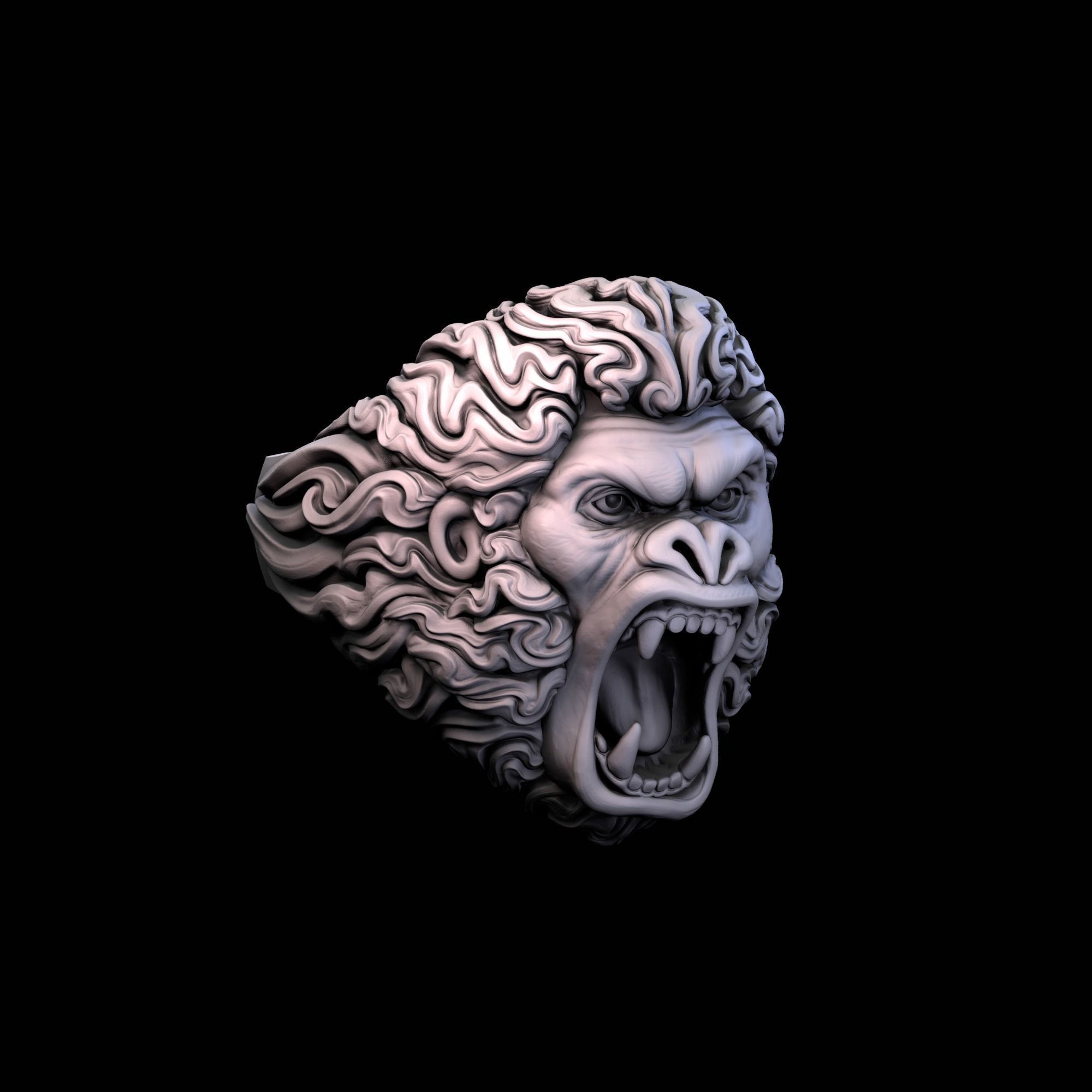 Ring Gorilla 3D print model_1