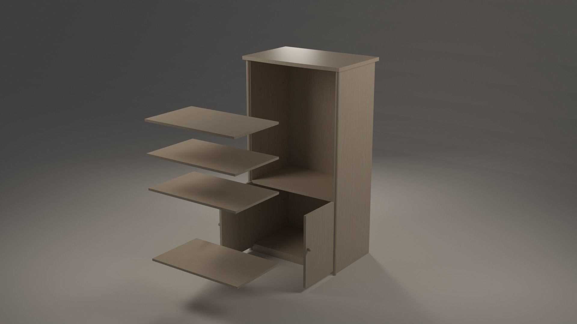Bookshelf bookcase 3D model_2