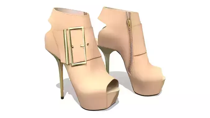 Side Buckle Open Toe Ankle Boots