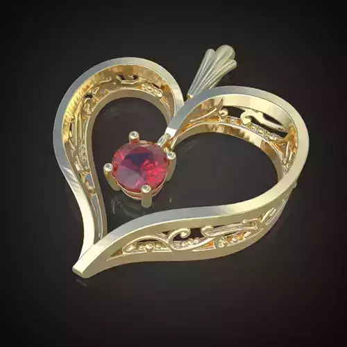 Heart Pendant  3D 0111 printable model