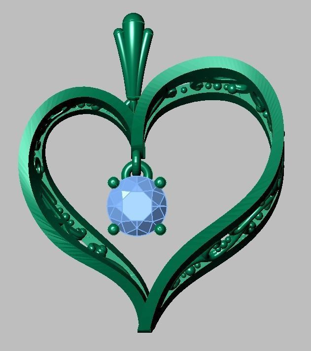 Heart Pendant  3D 0111 printable model 3D print model_13