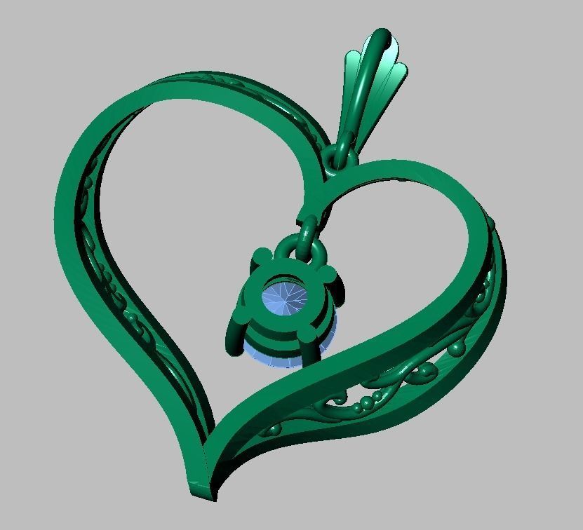 Heart Pendant  3D 0111 printable model 3D print model_16
