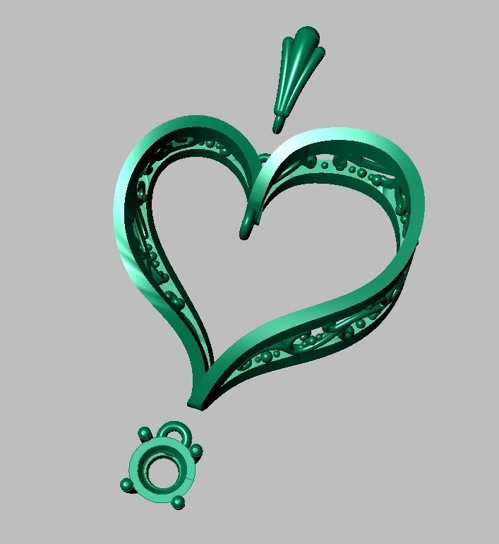 Heart Pendant  3D 0111 printable model 3D print model_20