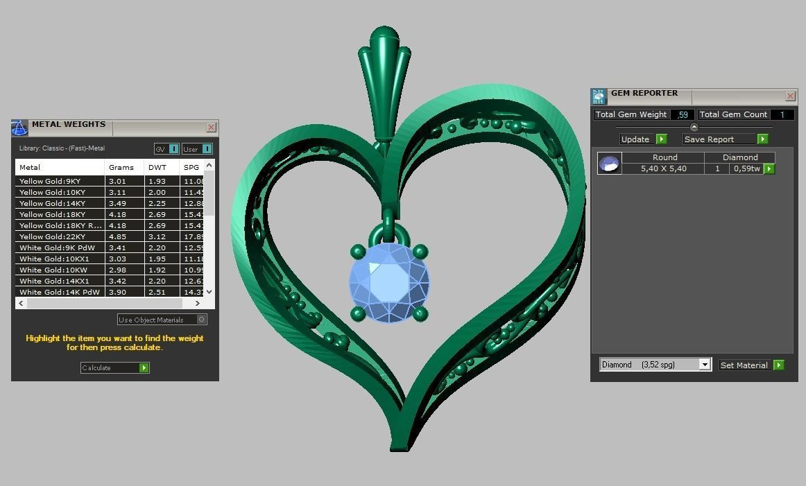 Heart Pendant  3D 0111 printable model 3D print model_15