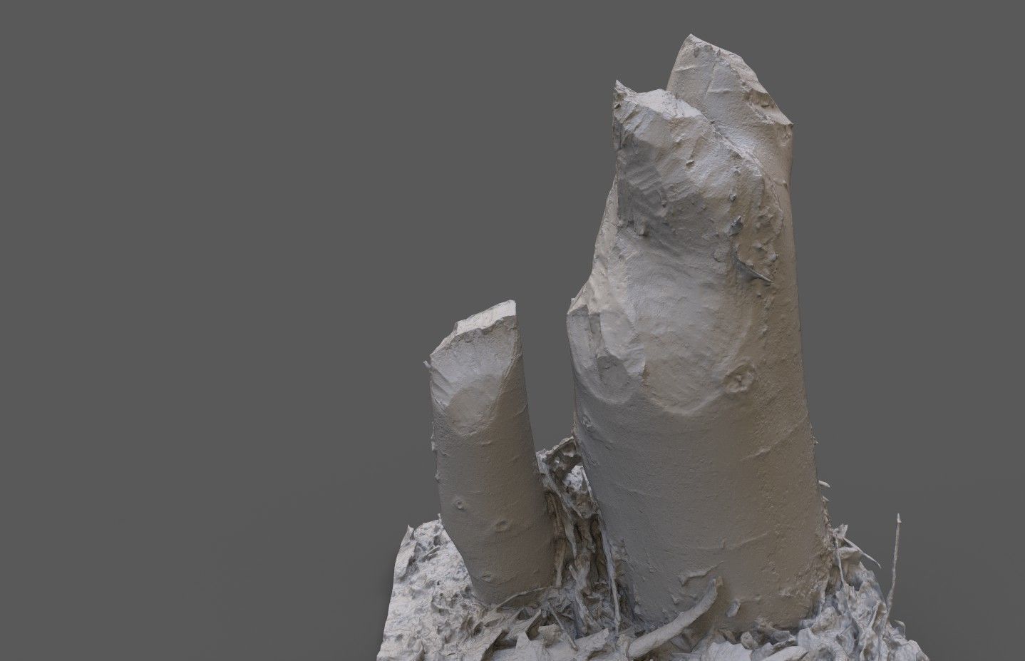 Beaver bitten willow tree stumps pack 3D model_39