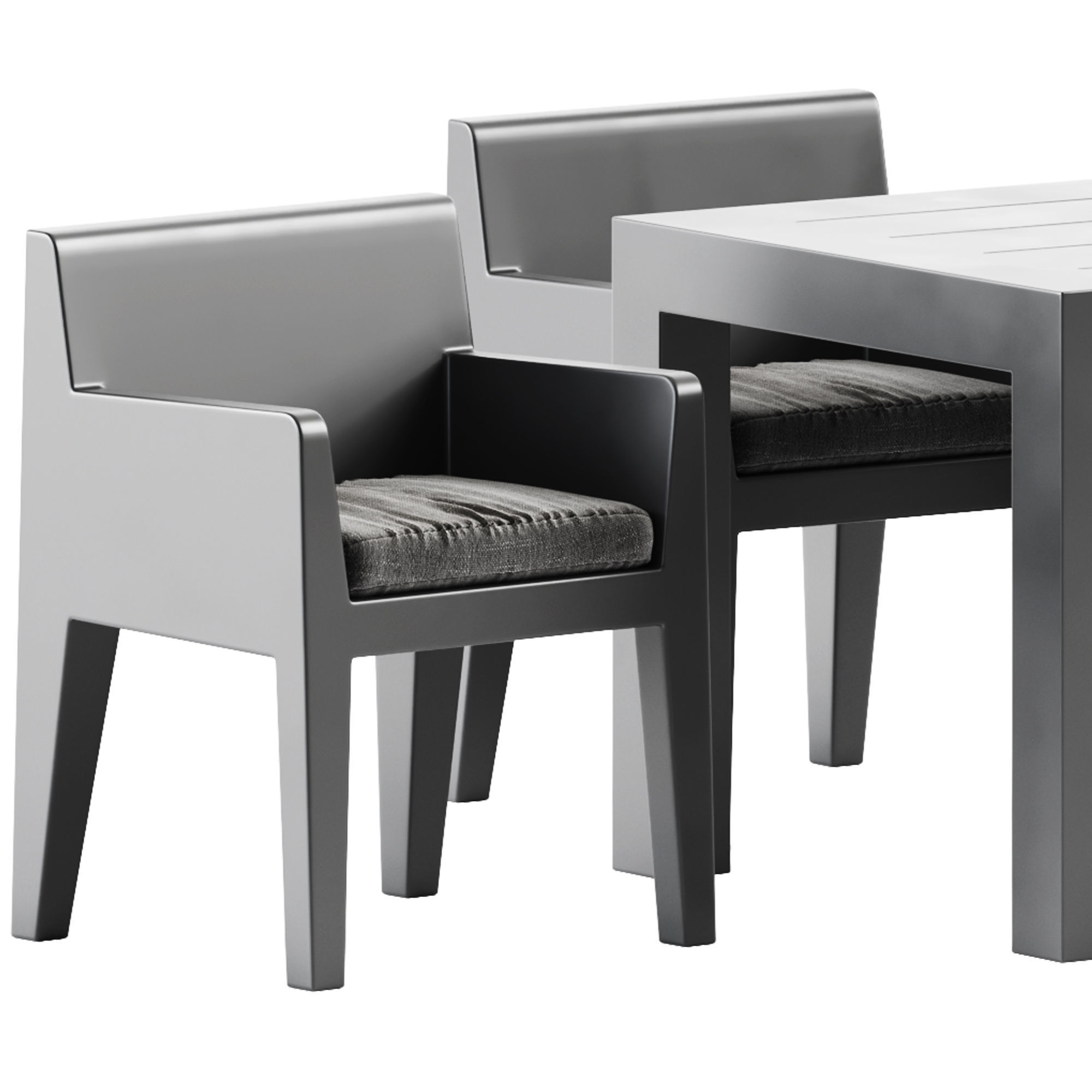 Jut Table and Armchair by Studio Vondom 3D model_2