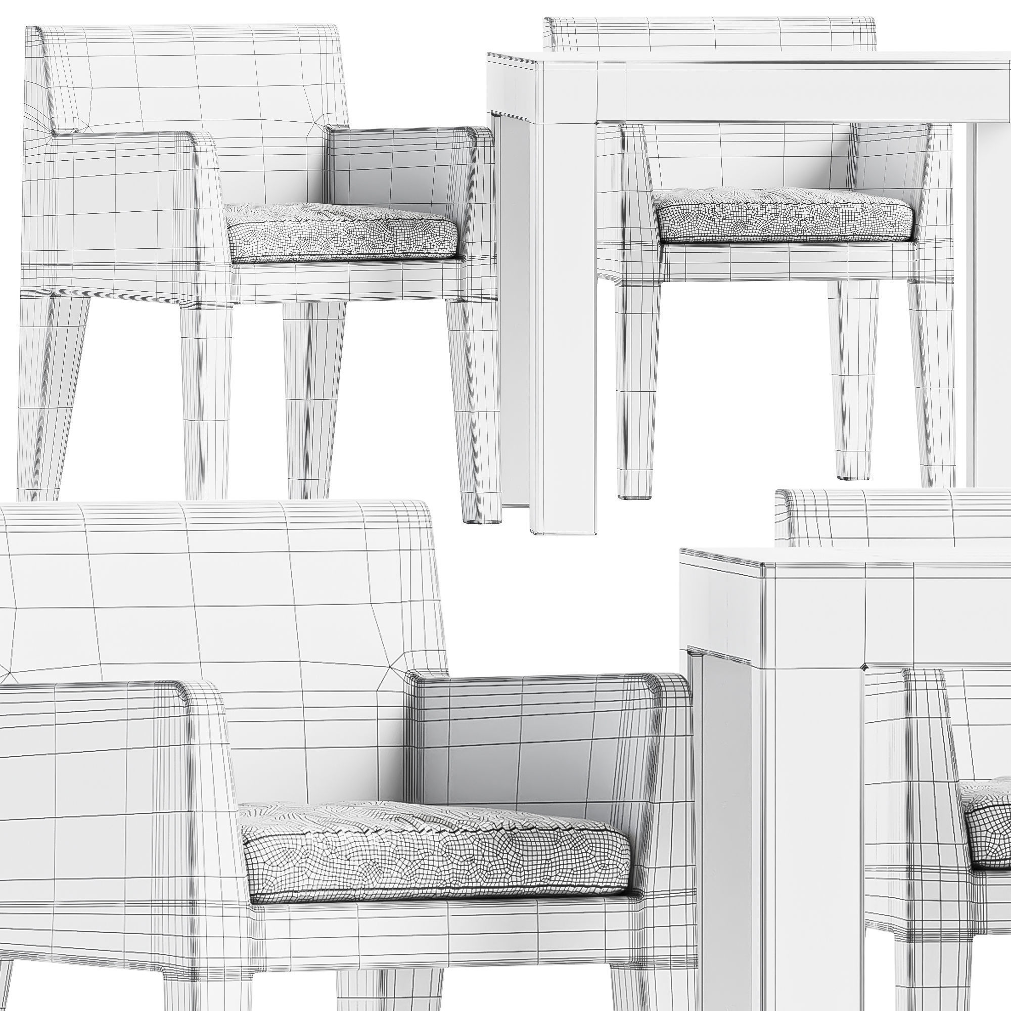 Jut Table and Armchair by Studio Vondom 3D model_5